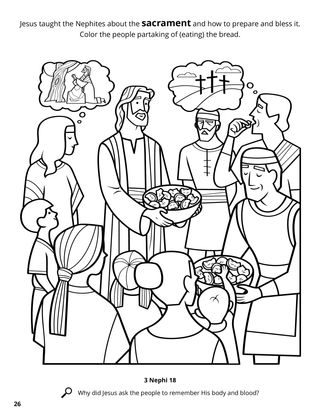 Jesus Introduced the Sacrament to the Nephites coloring page