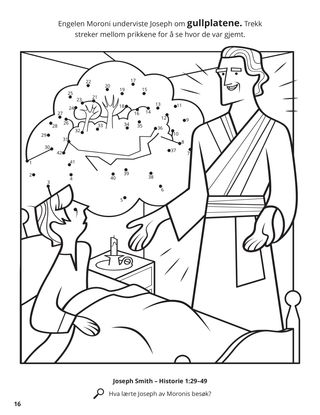 Angel Moroni Appeared to Joseph coloring page