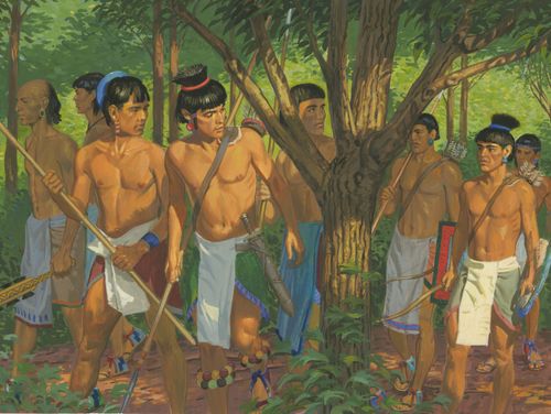 Lamanites hiding in wilderness