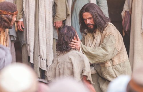 Christ healing a blind man