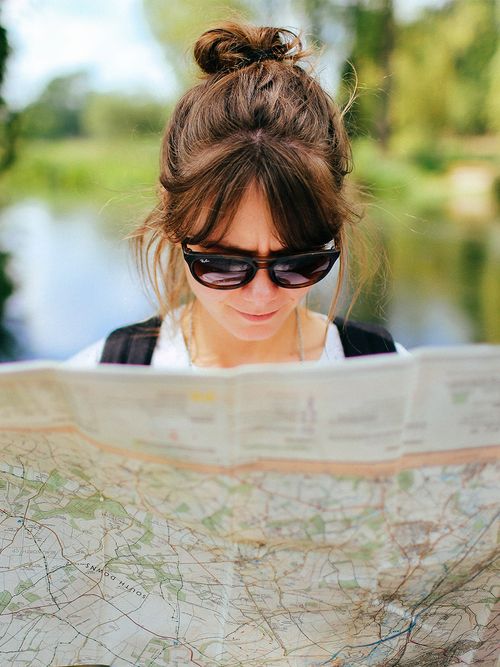 woman holding a map