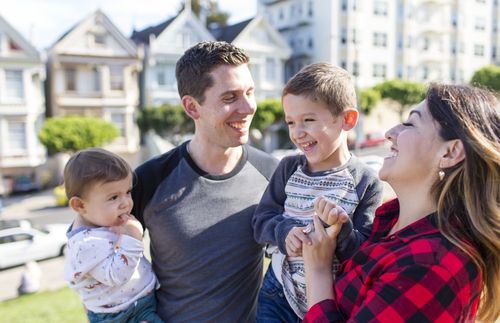 family laughing together