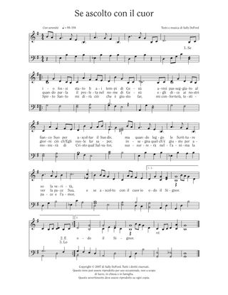 Sheet music of the song "If I Listen with My Heart" for the Additional Songs for Children Collection.