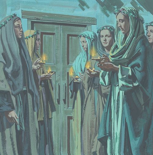 Ten virgins wait at the door for the bridegroom - ch.47-1