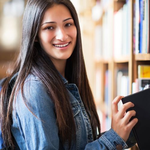 smiling young adult woman