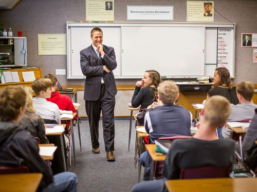 teacher and students in classroom