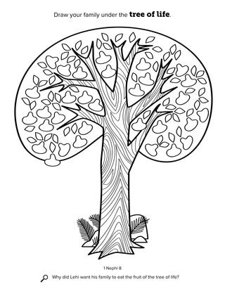 coloring page, tree of life