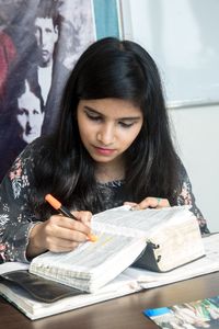 young person studying