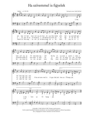 Sheet music of the song "If I Listen with My Heart" for the Additional Songs for Children Collection.