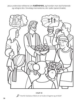 Jesus Introduced the Sacrament to the Nephites coloring page