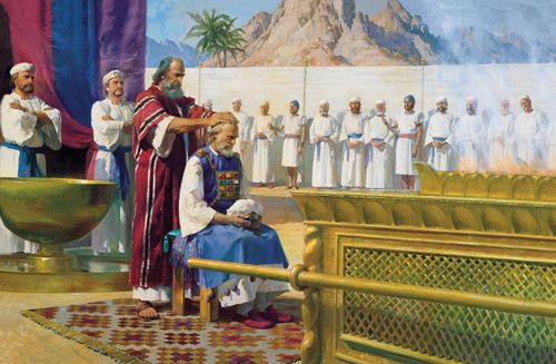 Mose beruft Aaron zum geistlichen Dienst (Mose überträgt Aaron das Priestertum)