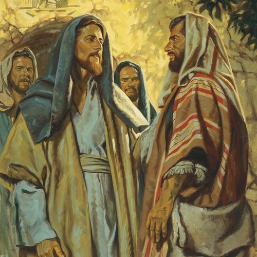Jesús y Pedro conversando
