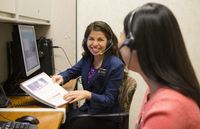 sister missionary with headset