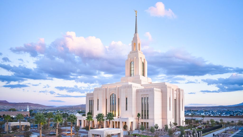 Exterior images of the Red Cliff Utah Temple. Images were taken in the morning. 