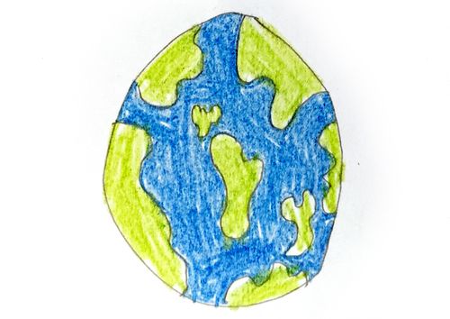 Child’s drawing of the earth