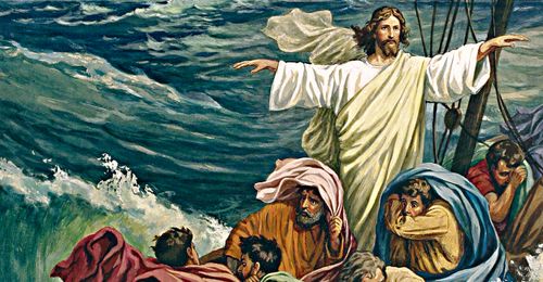 Jesus Christ calming the sea