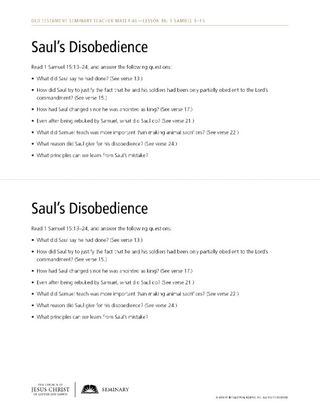 Saul’s Disobedience handout