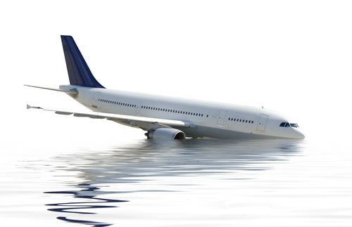 plane in water