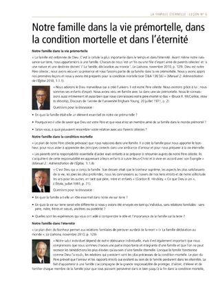 imprimé, Notre famille dans la vie prémortelle, dans la condition mortelle et dans l’éternité