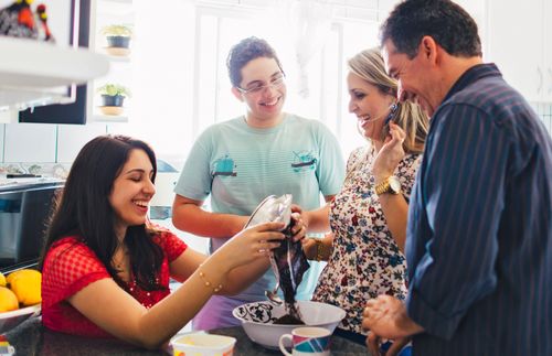 family cooking together