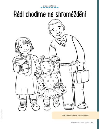 coloring page of children walking to church