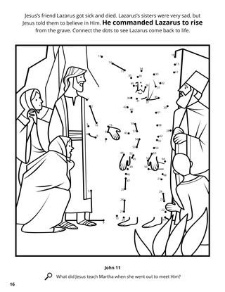 Jesus Raised Lazarus from the Dead coloring page