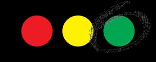 red, yellow, green dots with green circled