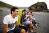 group of youth on beach