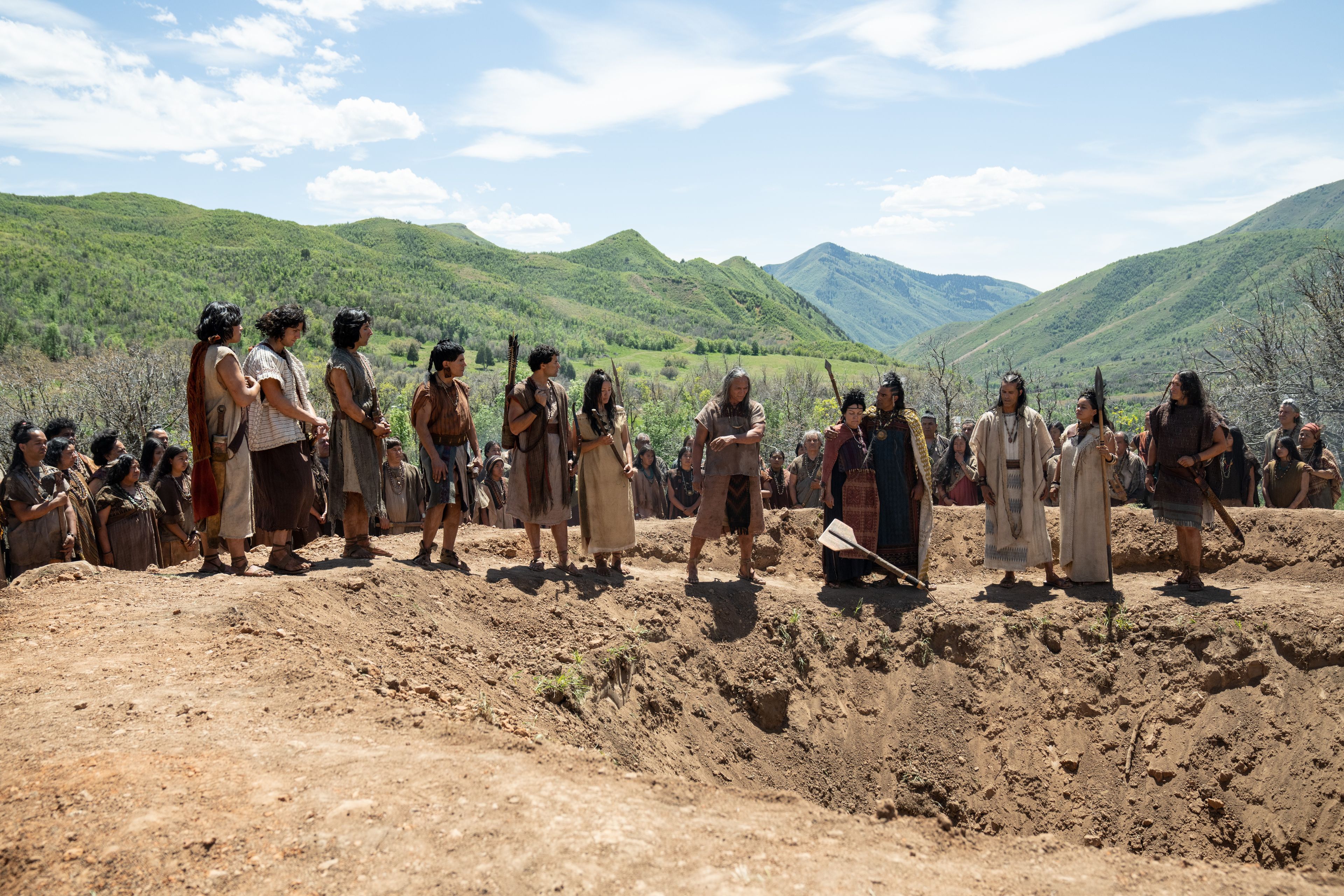 The people of Anti-Nephi-Lehi bury their weapons of war after making a covenant with the Lord.