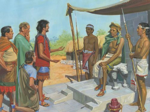 Nephites talking to King Laman