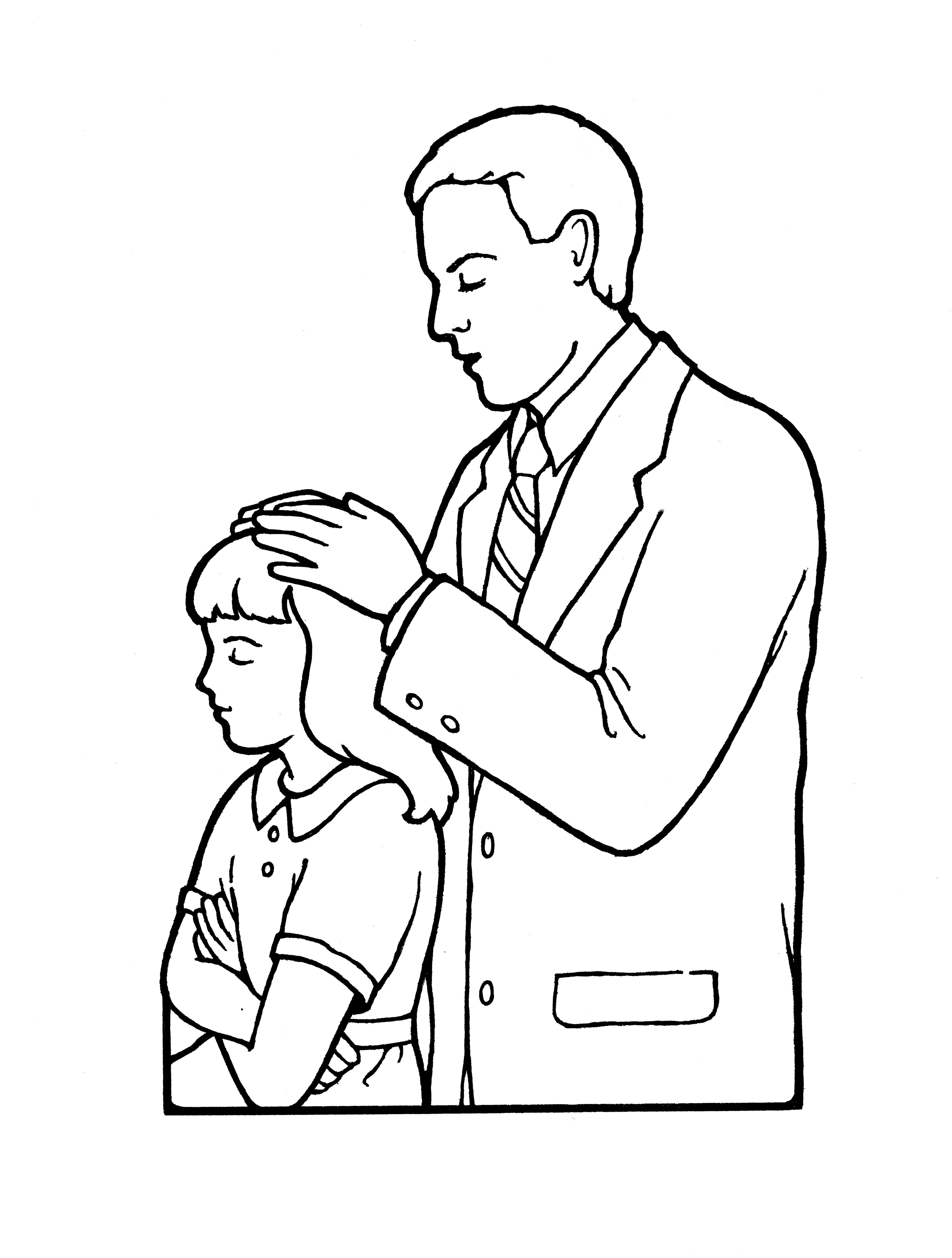 An illustration of a young girl being confirmed.