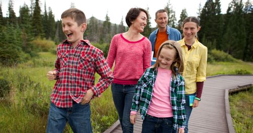 family hiking