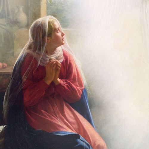 Maria é visitada pelo anjo Gabriel
