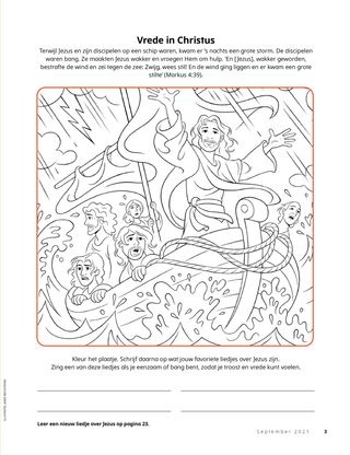 coloring page of Jesus calming the storm