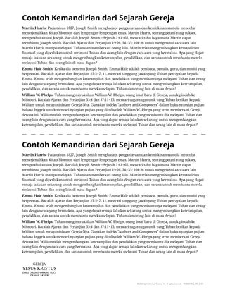 Contoh Kemandirian dari Sejarah Gereja