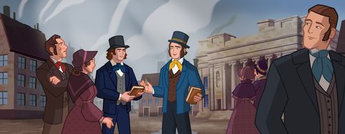 Brigham and Heber preaching in Great Britain.