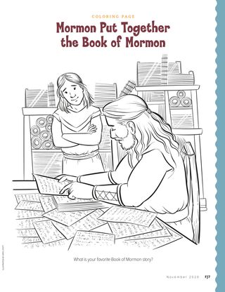 coloring page of Mormon and the plates