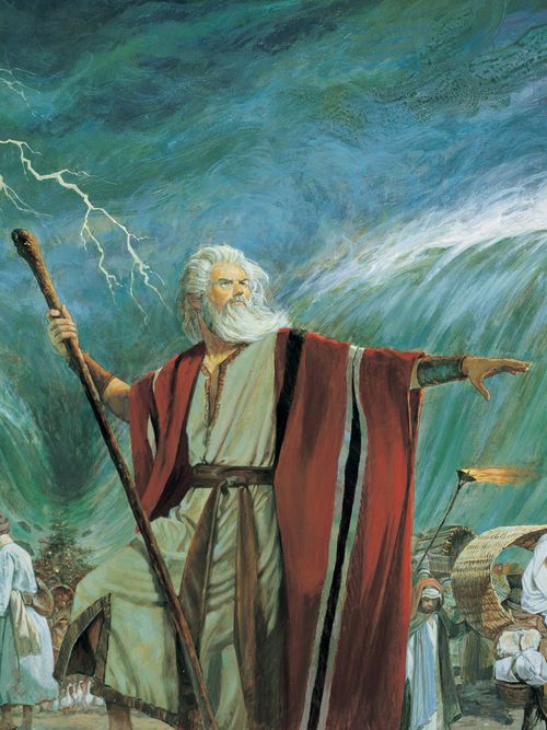 Moses parting Red Sea