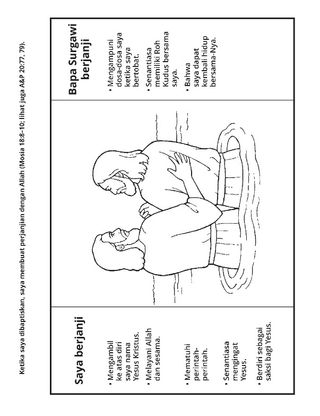 halaman kegiatan: kita membuat perjanjian ketika kita dibaptis