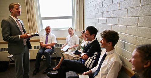 young men in church class