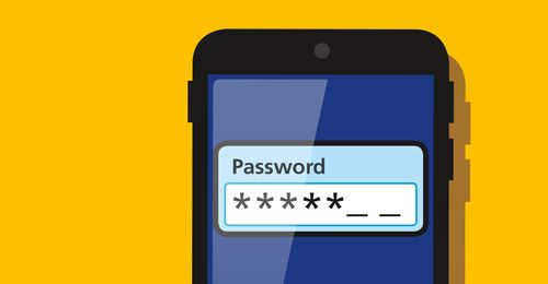smartphone displaying a password