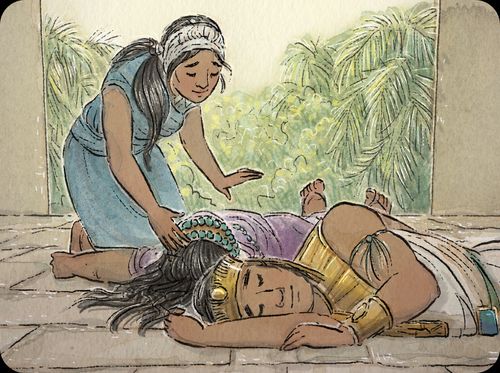 An illustration depicting the story of Abish