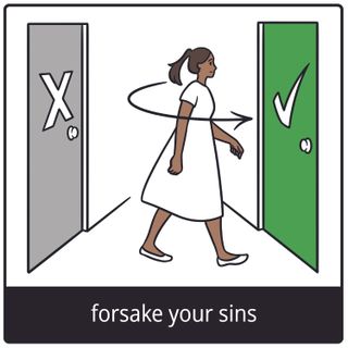 forsake your sins gospel symbol