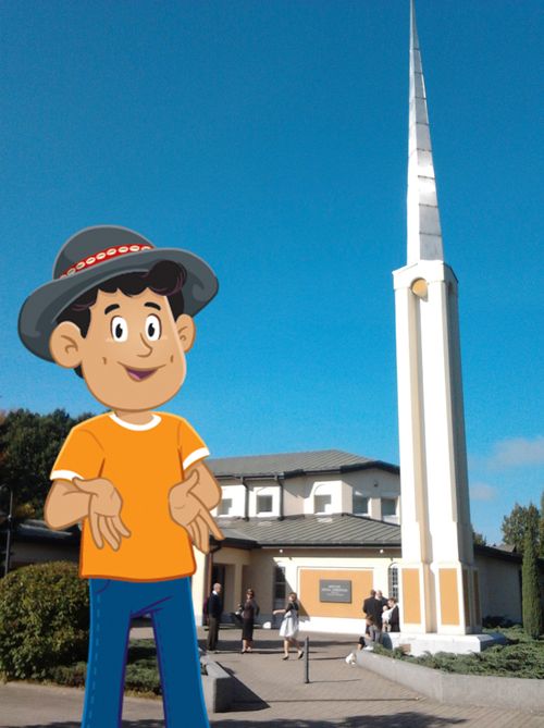 Paolo standing in front of church building