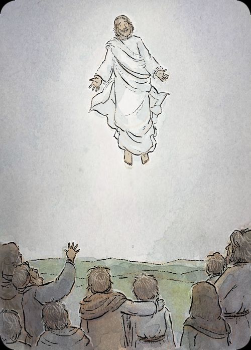 Jesus returning to heaven