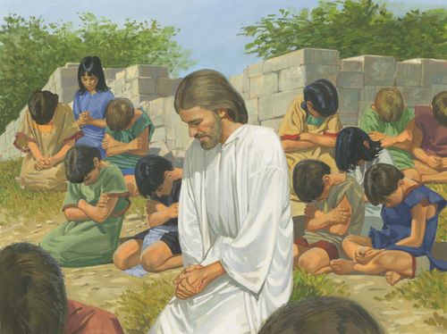 Jesus praying with children