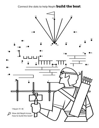 coloring page, boat dot-to-dot