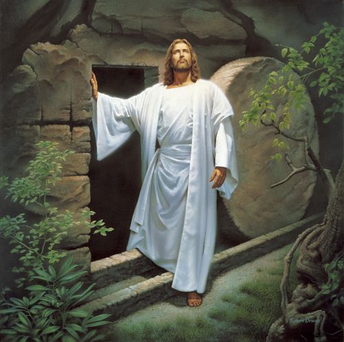 resurrected Christ at tomb