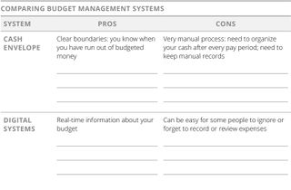 comparing budget management systems activity