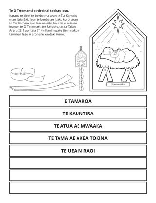 te iteraniba ni waaki ni kakukurei: Te O Tetemanti e reireinai taekan Iesu